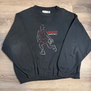 Vintage Gear For Sports Big Cotton Bradley Basketball Sweatshirt Black Mens XL